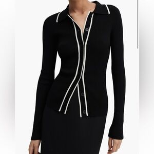 Mango Shadowin Tipped Cardigan